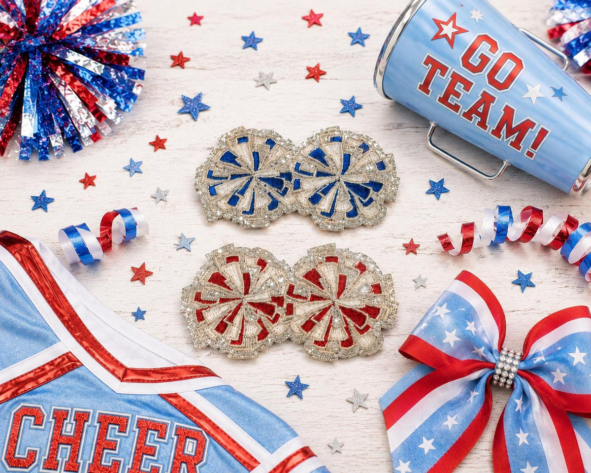 Cheer Pom Pom Embroidered Patch
