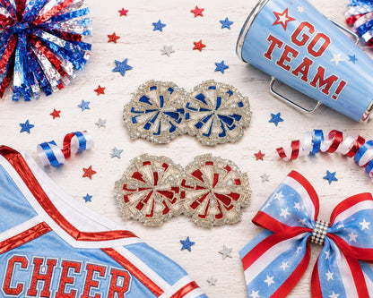 Cheer Pom Pom Embroidered Patch