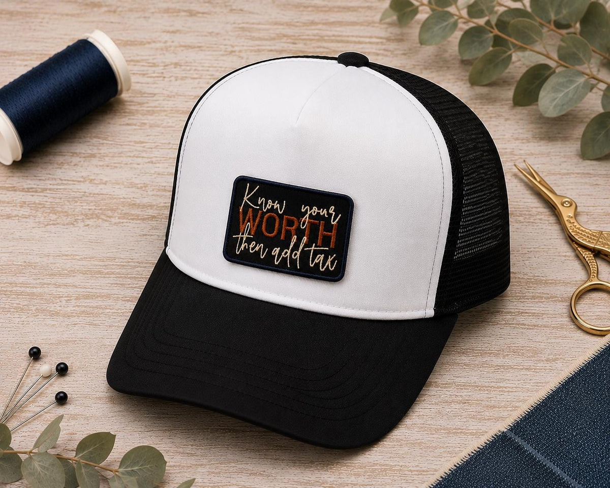 Know Your Worth Then Add Tax Embroidered Patch