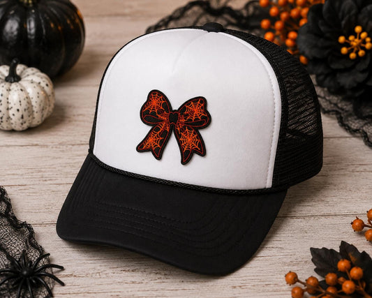 Halloween Spiderweb Bow Embroidered Patch