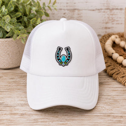 Turquoise Horseshoe Embroidered Patch