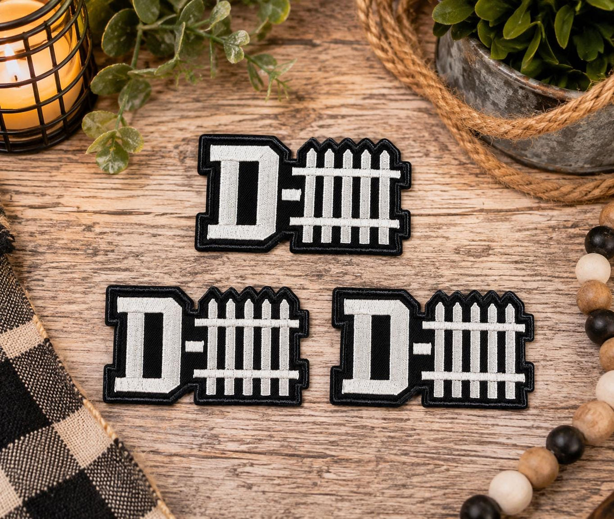 D Fence Embroidered Patch