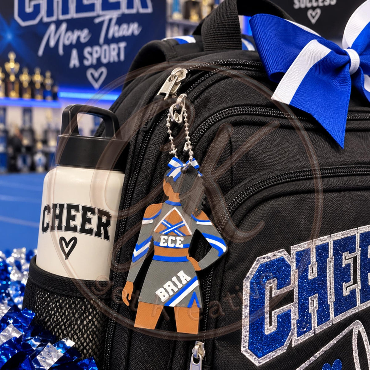 Personalized Cheerleader Keychain, Custom Cheer Bag Tag, 3D Printed Cheer Keychain, Cheer Team Gift, Personalized Cheerleader Gift