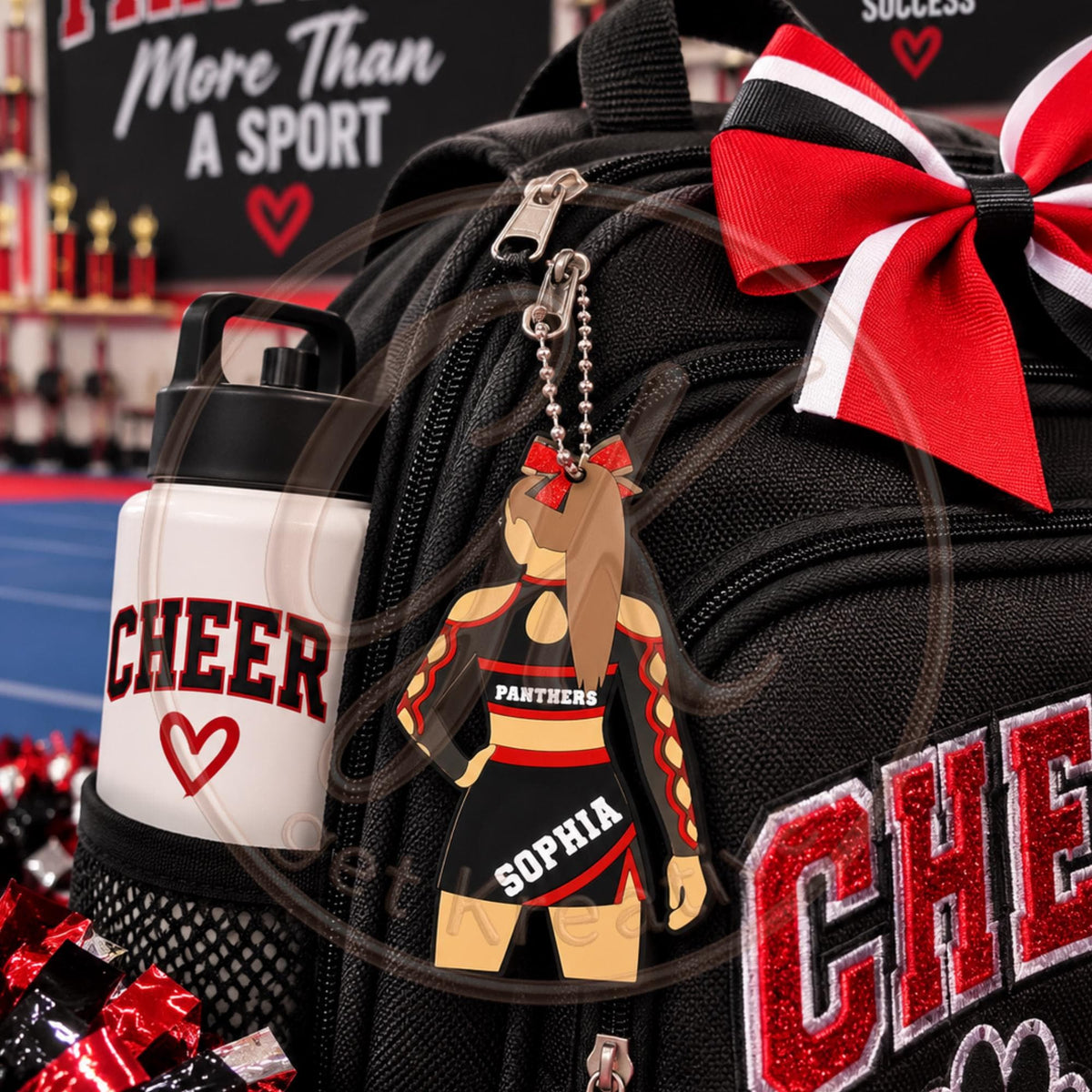 Personalized Cheerleader Keychain, Custom Cheer Bag Tag, 3D Printed Cheer Keychain, Cheer Team Gift, Personalized Cheerleader Gift