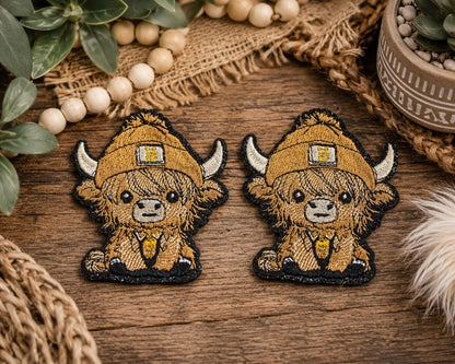 Cute Highland Cow Embroidered Patch