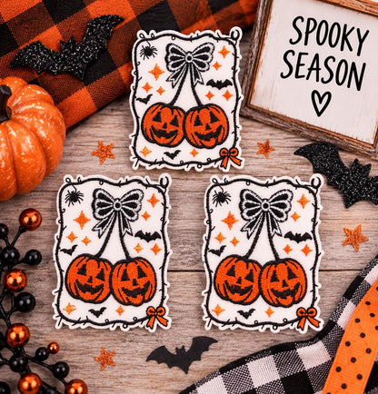 Halloween Pumpkin Bow Patch