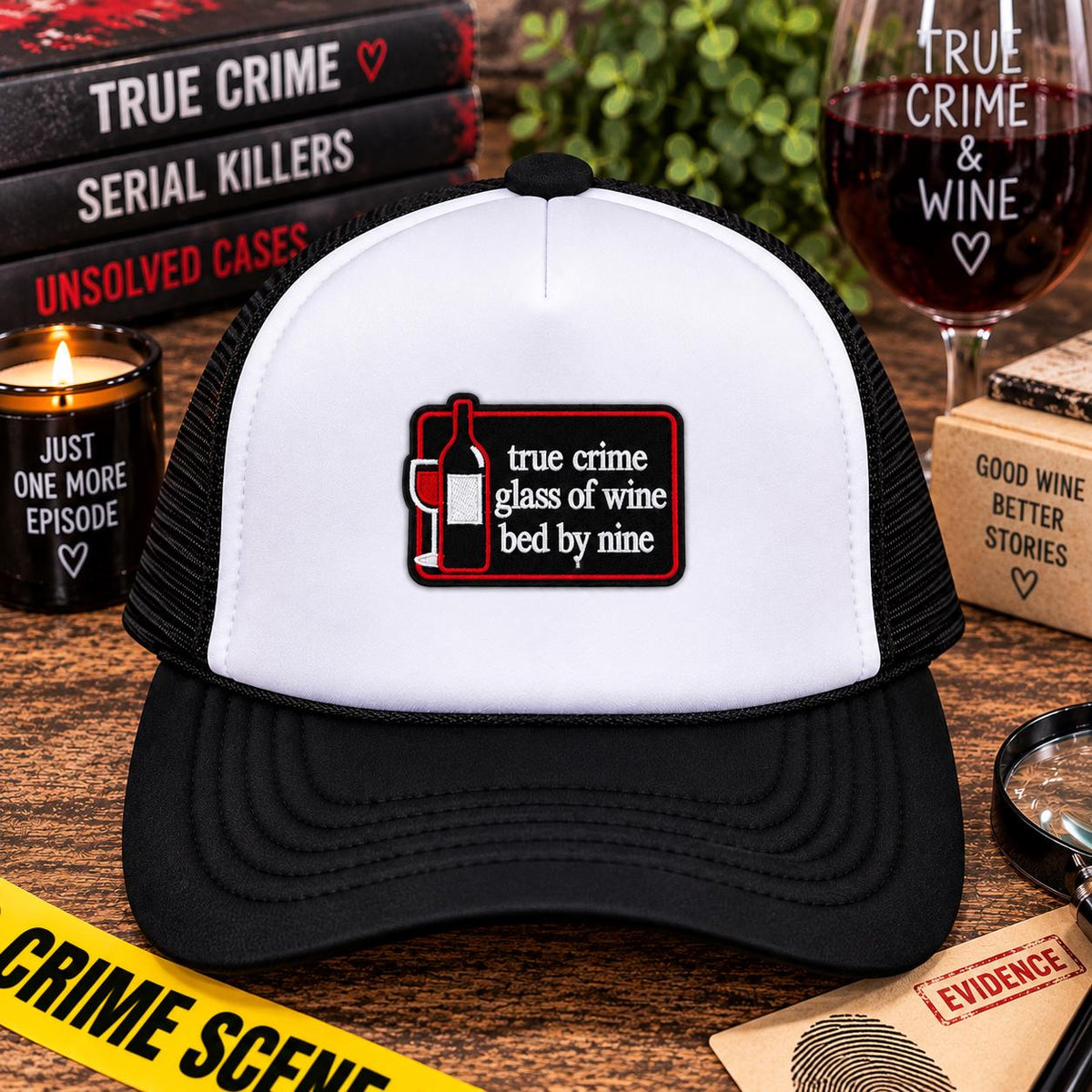 True Crime Glass of Wine Bed by Nine Embroidered Patch
