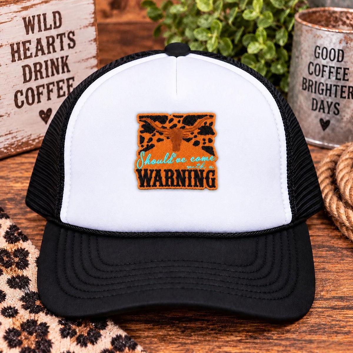 Shouldve Come With a Warning Western Leather Patch
