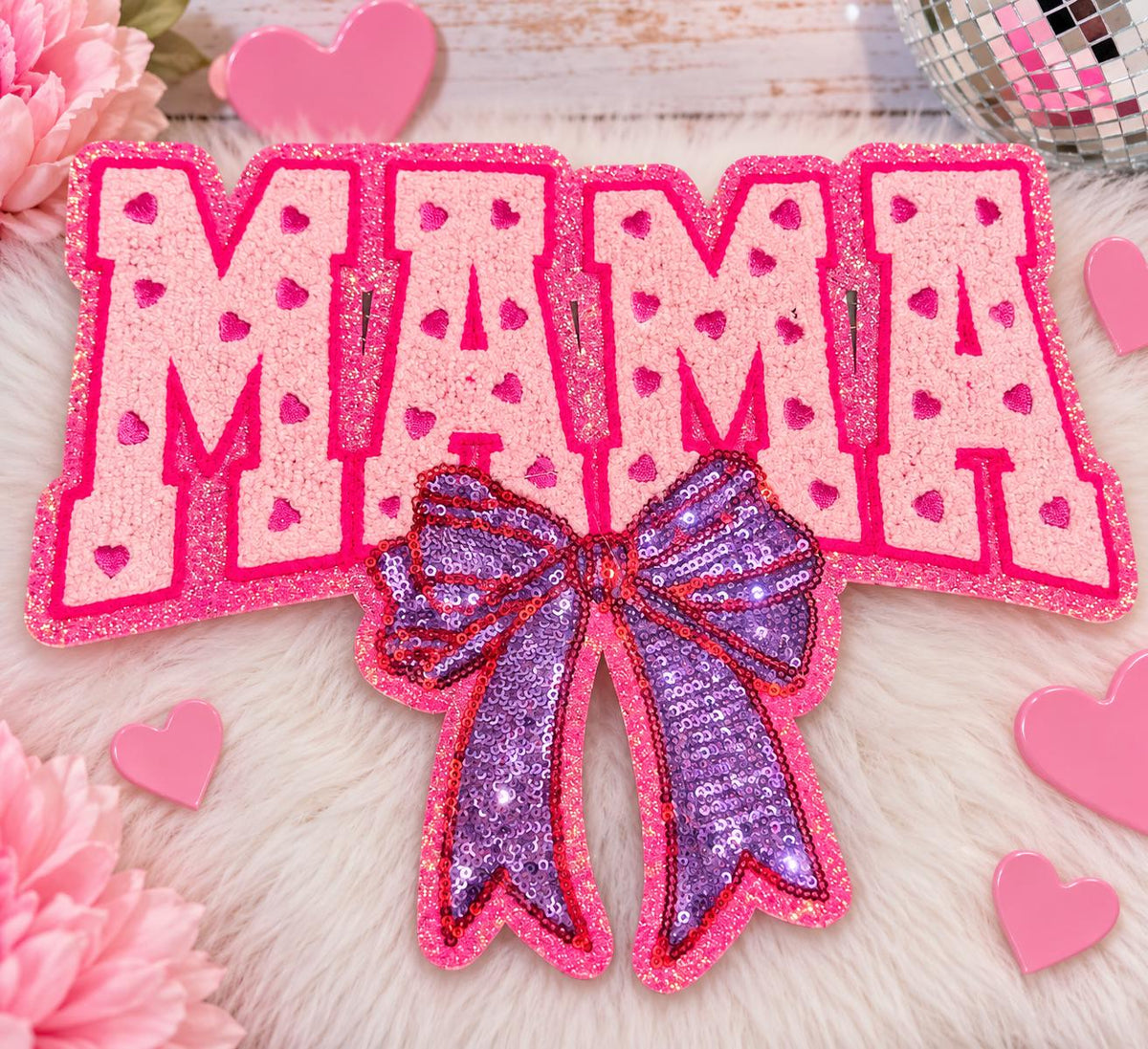 Pink MAMA Chenille Patch