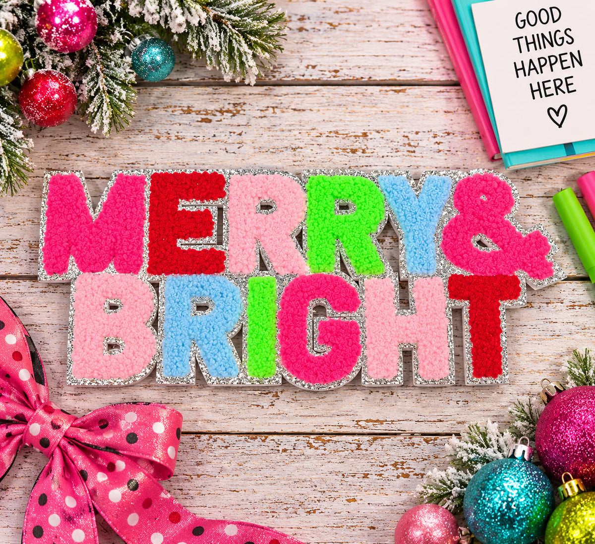 Merry & Bright Chenille Patch
