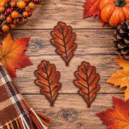 Sequin Fall Oak Leaf Patch