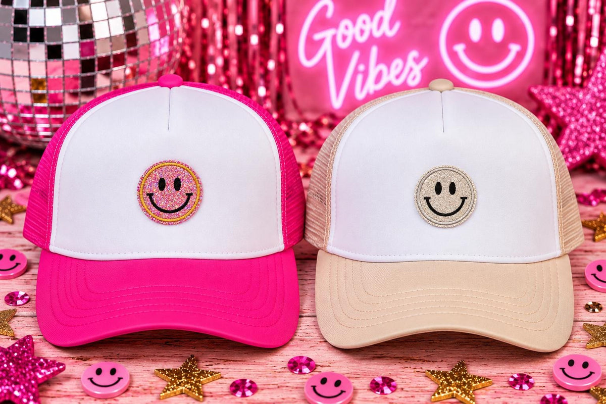 Glitter Smiley Face Patches