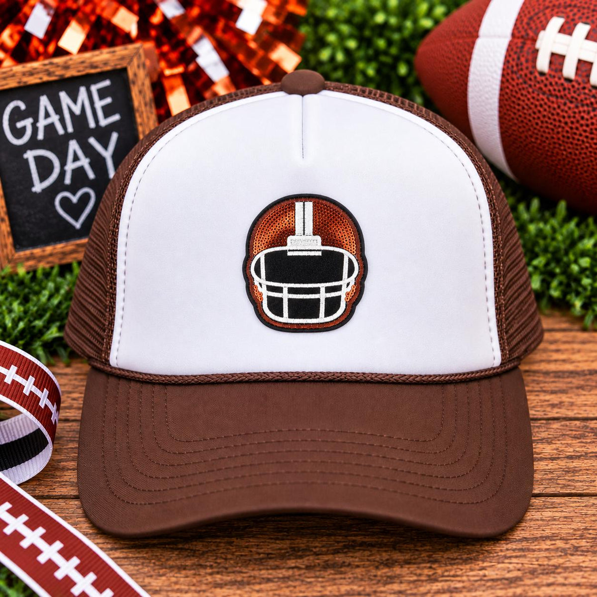 Sequin Football Helmet Patch