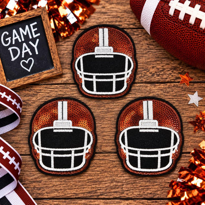 Sequin Football Helmet Patch