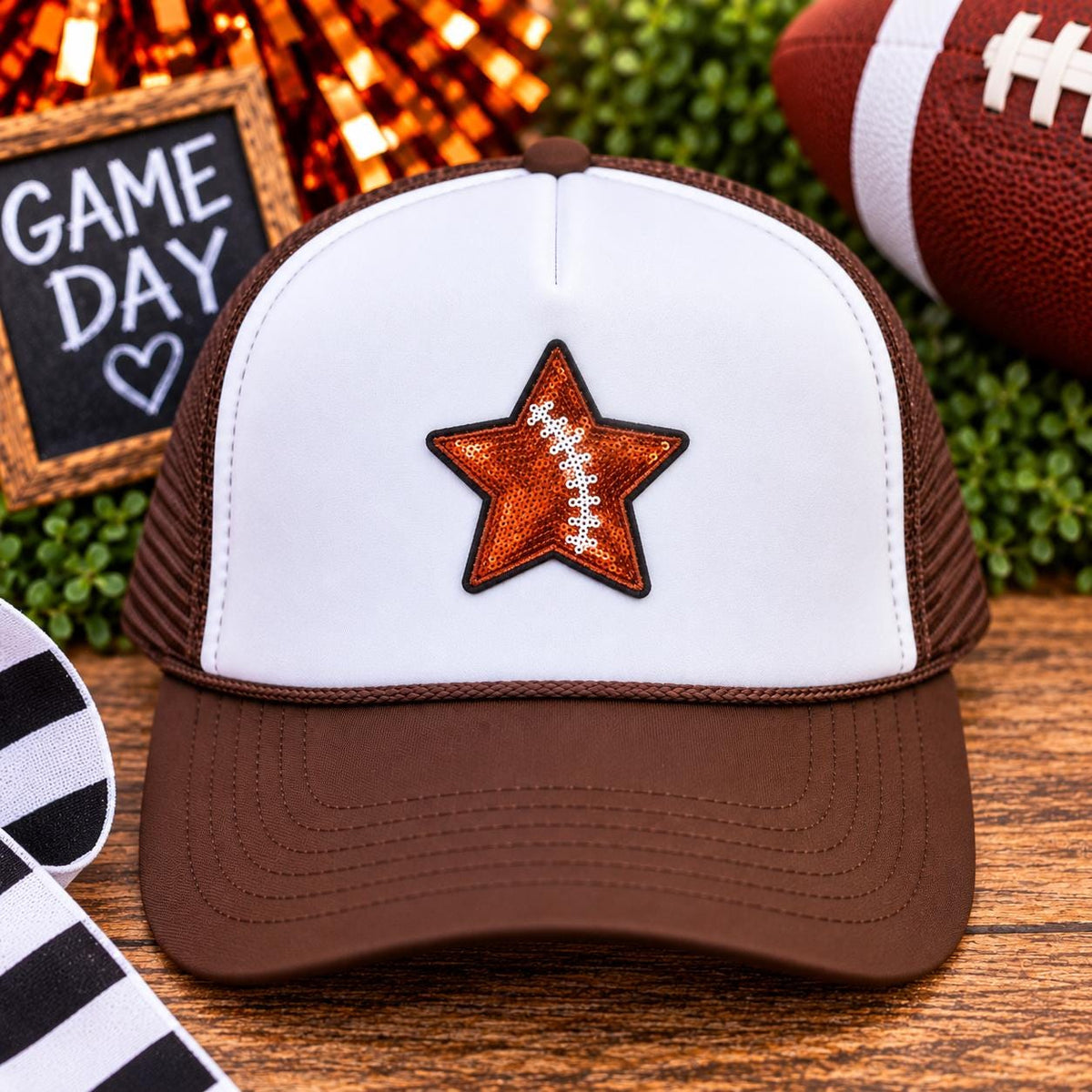 Sequin Football Star Patch