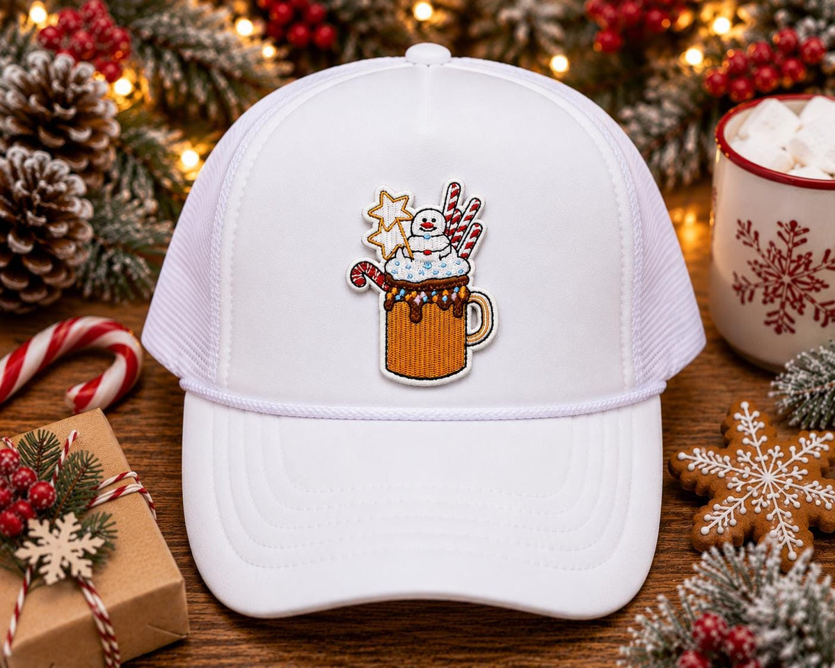 Christmas Hot Cocoa Snowman Embroidered Patch