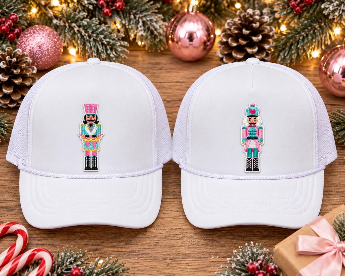 Pink & Teal Nutcracker Christmas Embroidered Patches