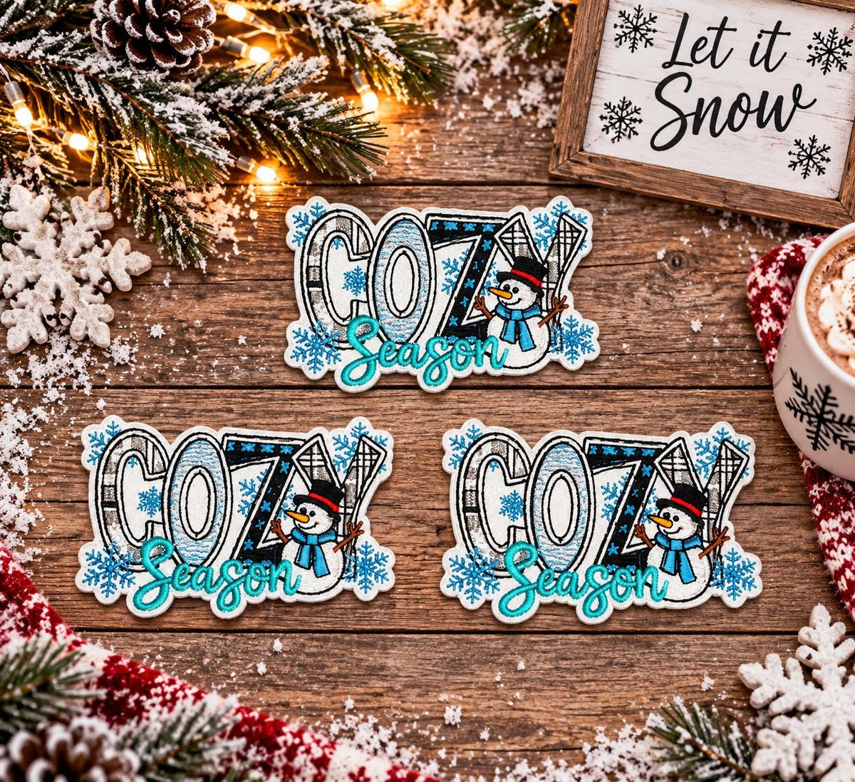 Cozy Season Snowman Embroidered Patch