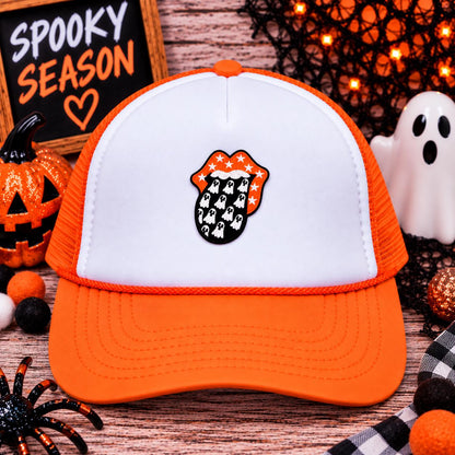 Spooky Ghost Lips Halloween Patch
