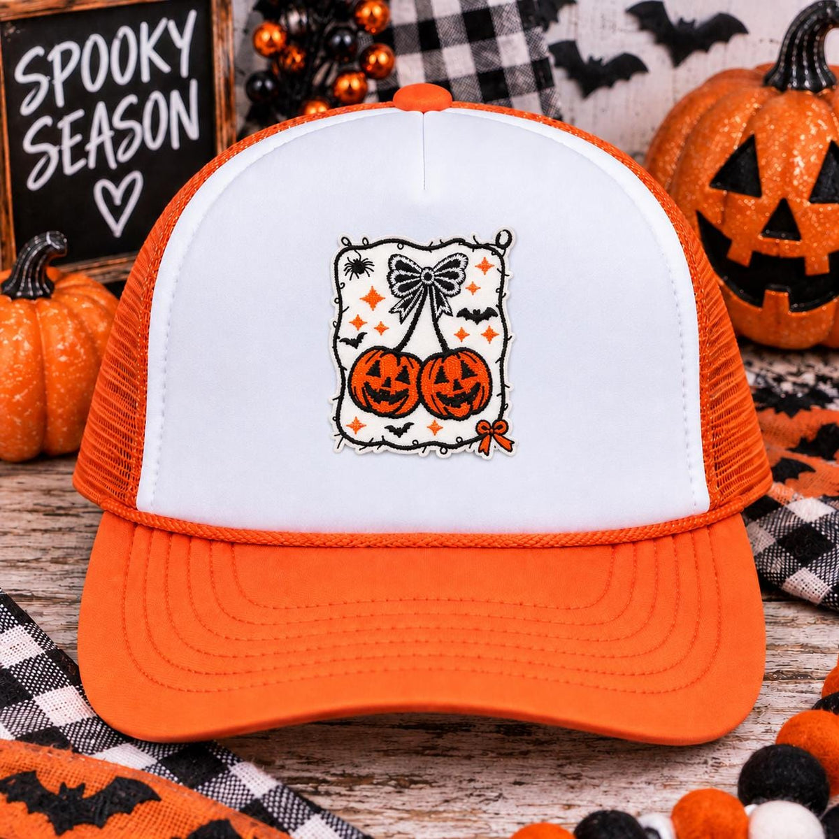 Halloween Pumpkin Bow Patch