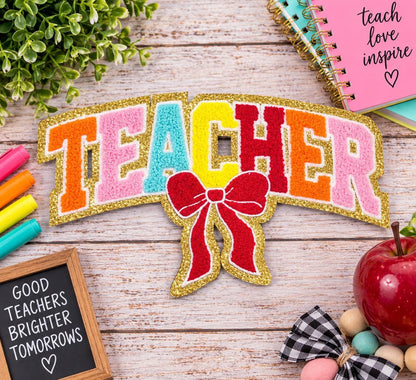 Colorful Teacher Chenille Patch