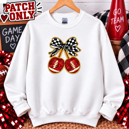 Football Cherry Sequin Patch