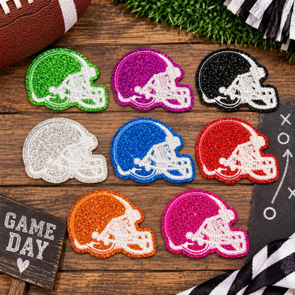 Glitter Football Helmet Patches