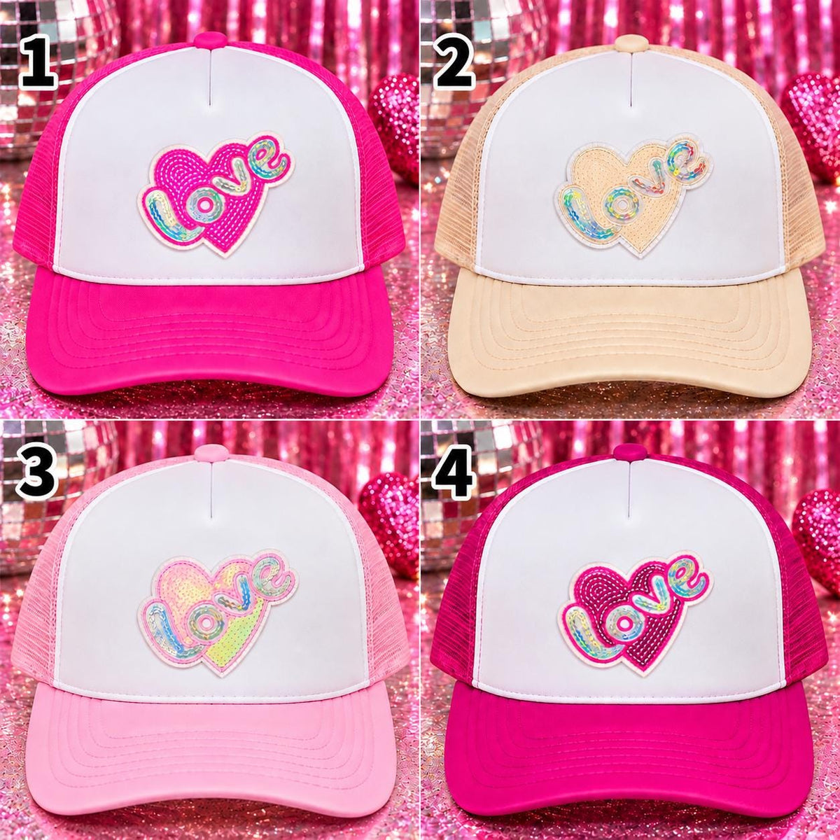 Sequin Love Heart Patches