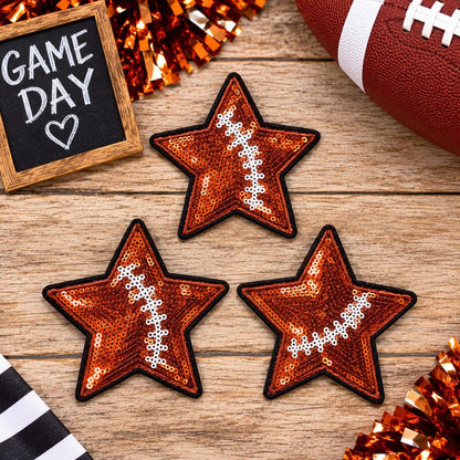 Sequin Football Star Patch