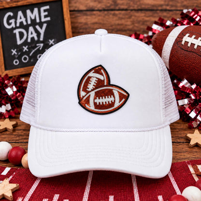 Sequin Double Football Iron-On Patch