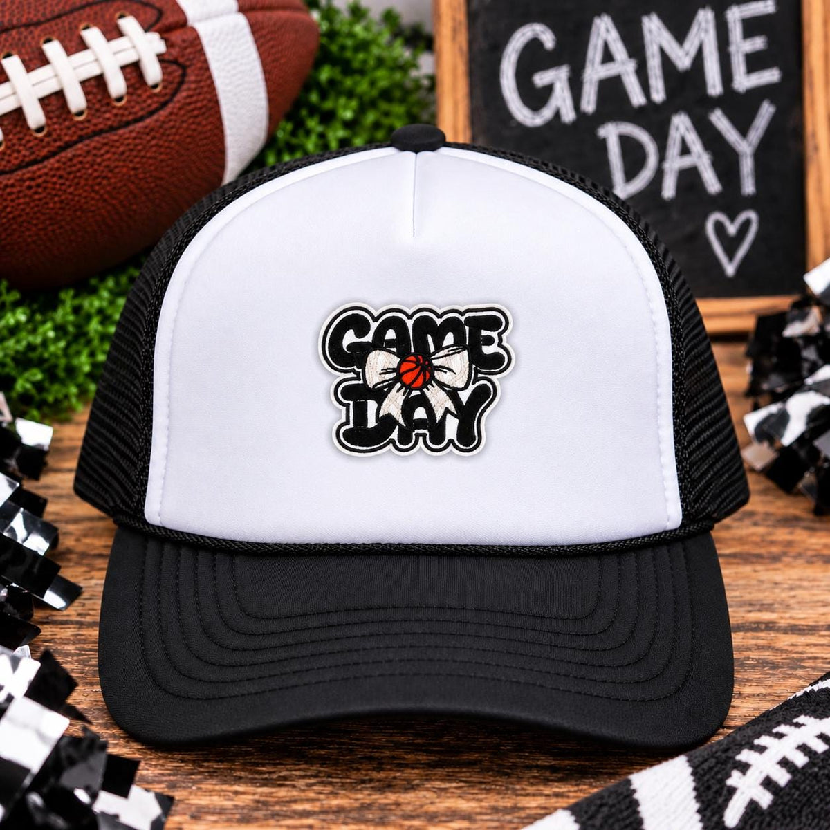 Game Day Basketball Bow Patch