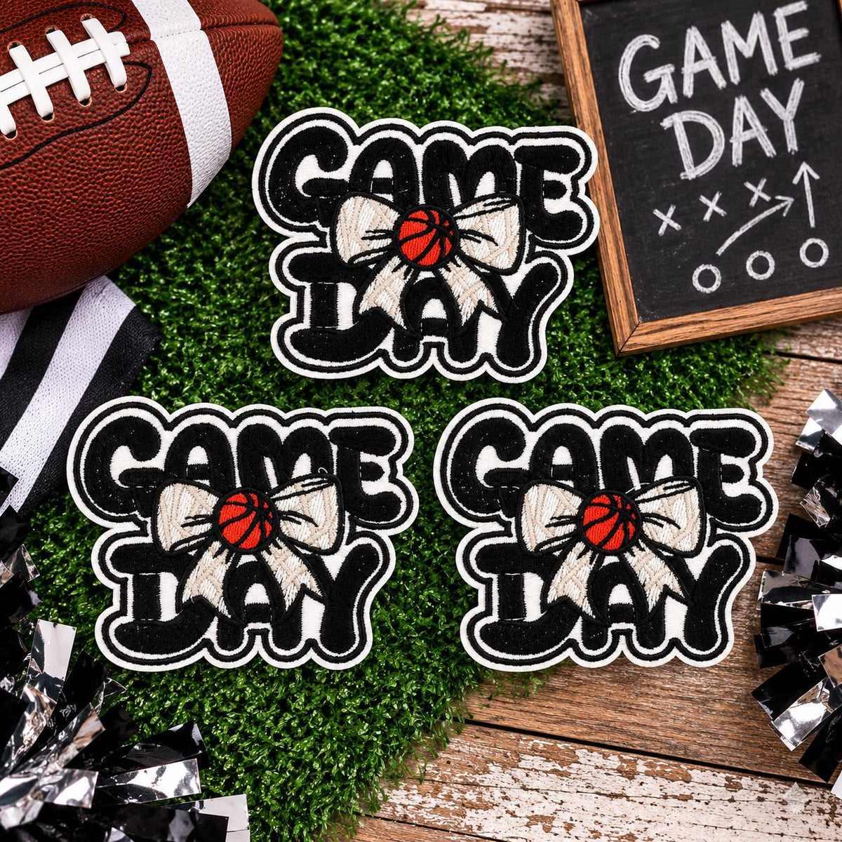 Game Day Basketball Bow Patch