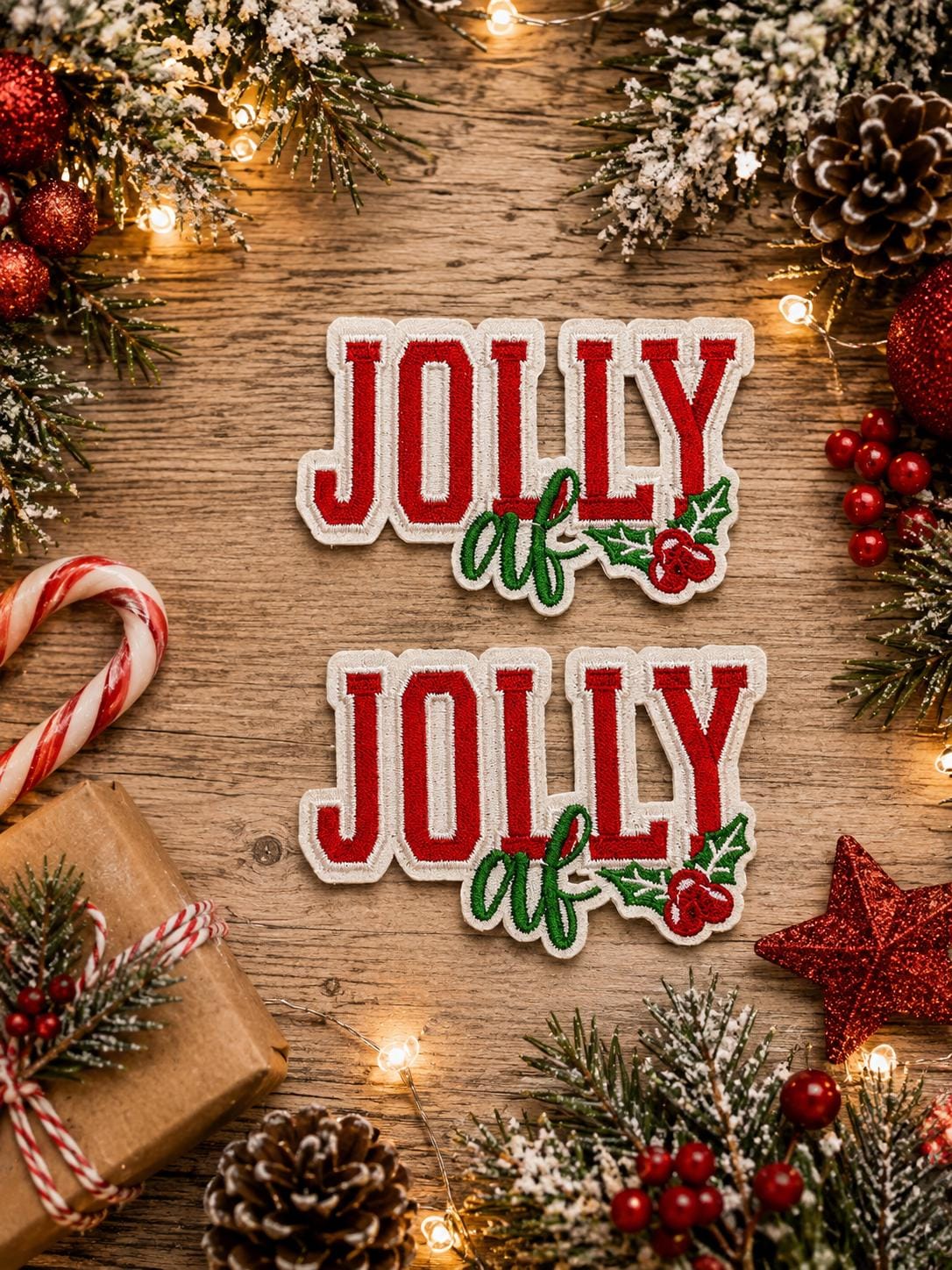 Jolly AF Christmas Embroidered Patch