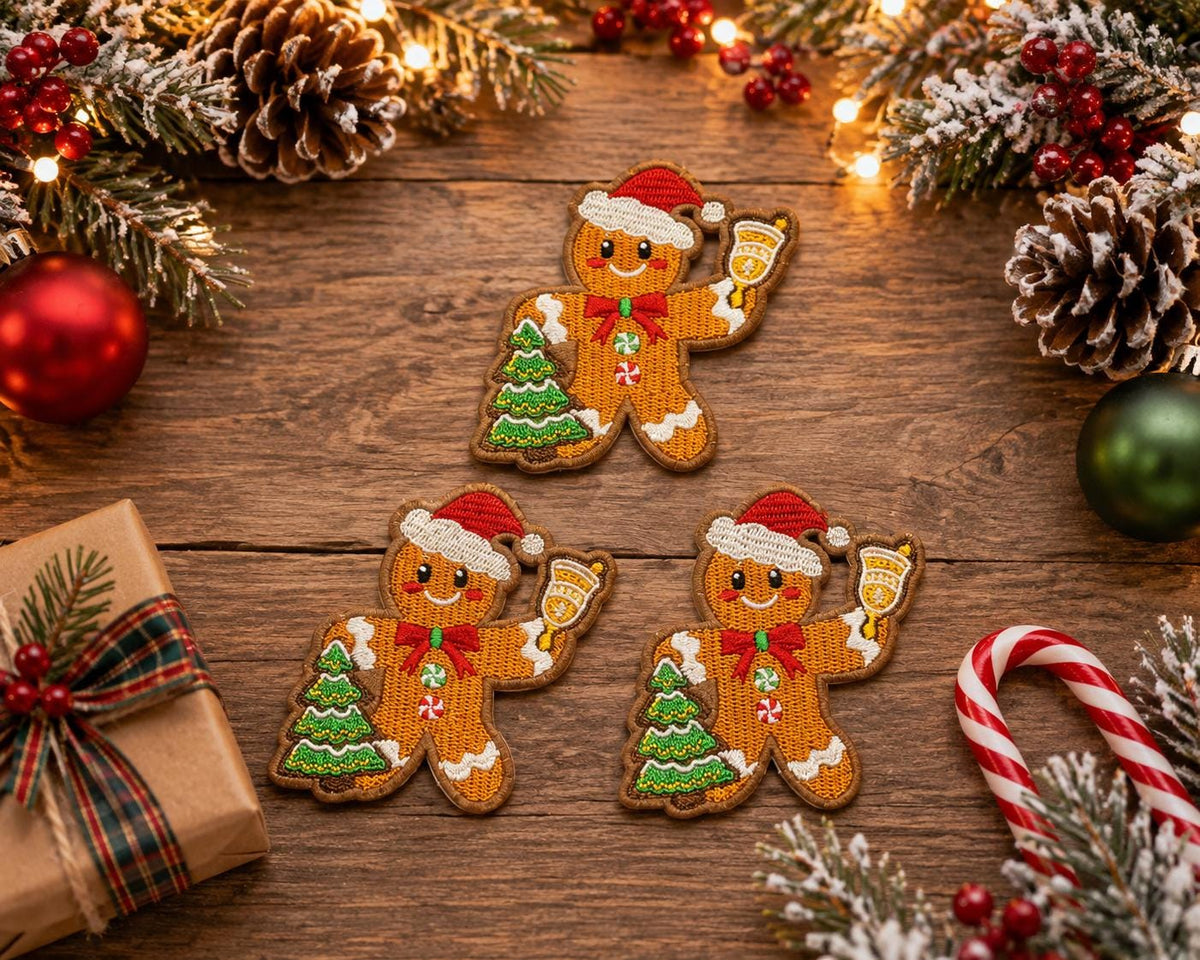 Gingerbread Christmas Embroidered Patch