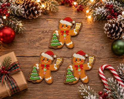 Gingerbread Christmas Embroidered Patch