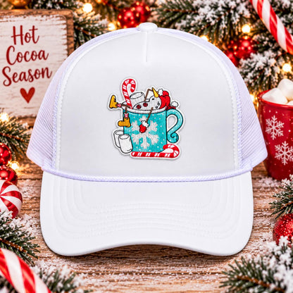 Christmas Hot Cocoa Snowman Embroidered Patch