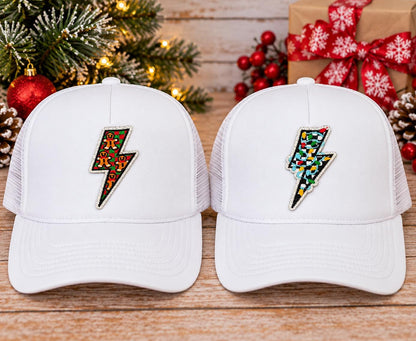 Christmas Lightning Bolt Iron-On Patches